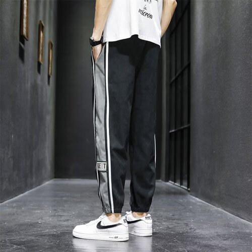 Big and Tall Men's Spring and Autumn Season Streetwear Fat Boy Small Leg Guard Pants Youth Added Fat Plus Leisure Pants Sports Pants