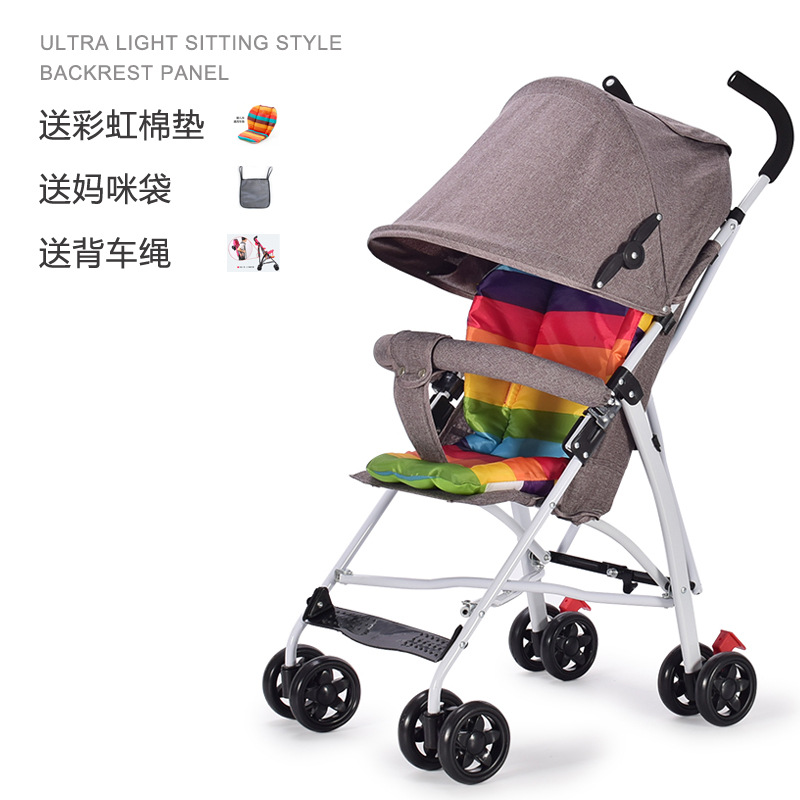 Cochecito de bebé, ligero y plegable, cochecito tipo paraguas sencillo, esencial para viajes de verano para bebés y niños pequeños, cochecito BB para salidas.