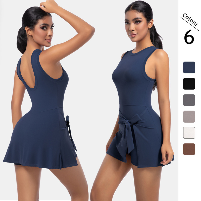 New Anti-light Tennis Skirt One-piece Yoga Wear Vest One-piece Fitness Wear Golf dress Breathable Women