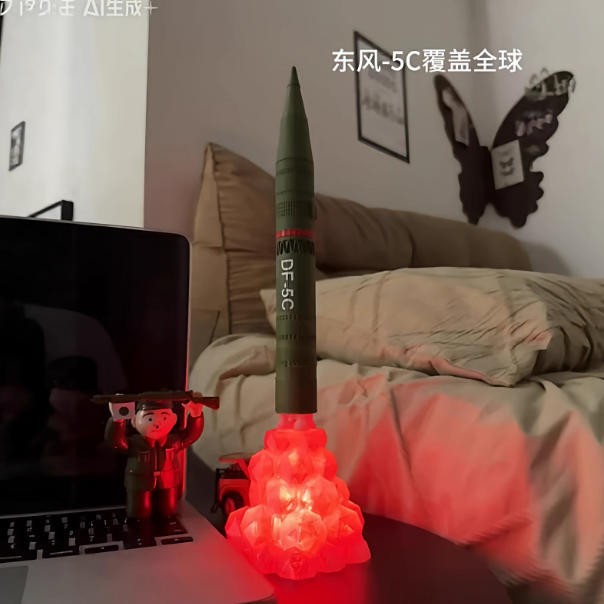Dongfeng 5C Night Light - High-End, Impressive Three-Segment Design, DF61-Style Global Intercontinental Nuclear Missile Ambient Light for a Sense of Security