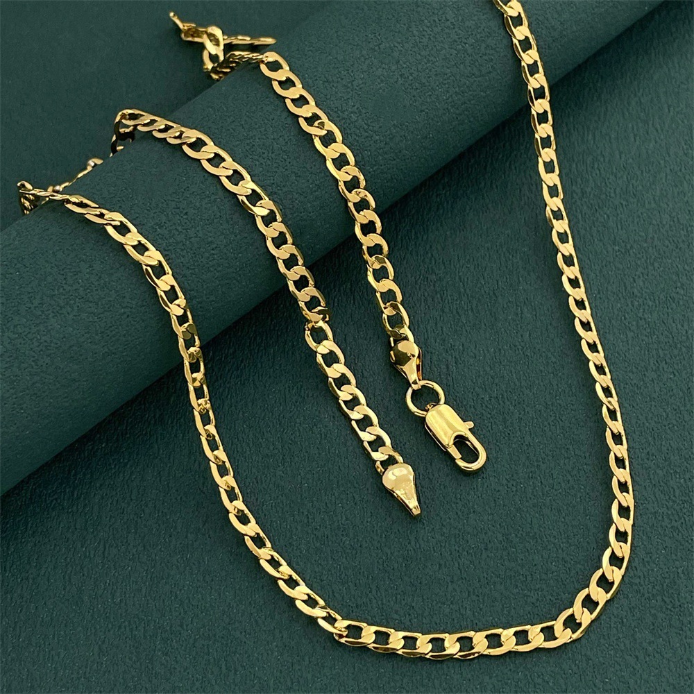 Gold-Plated Copper Electroplated 24K Gold 4mm One-To-One Unisex Geometric European and American Hot-Selling Color-Preserving Electroplating