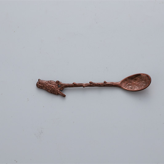 Vintage Style Hammered Bird Design Coffee And Dessert Spoon_voghion.com