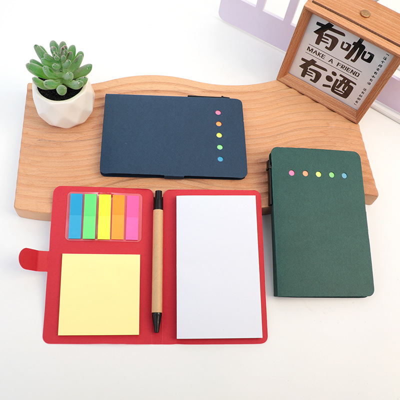 Suministro transfronterizo socket notebook al por mayor color sólido simple post-it notebook con bolígrafo creativo