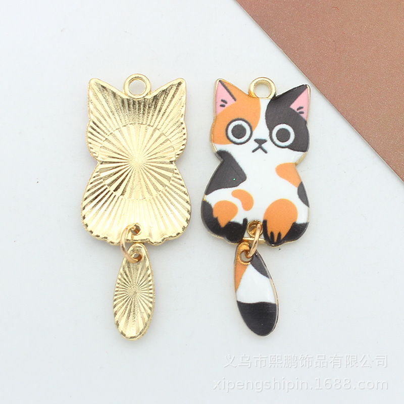クロスボーダー diy ジュエリー アクセサリー漫画かわいい猫アクセサリー子猫動物日本の猫ペンダントキーホルダー|undefined