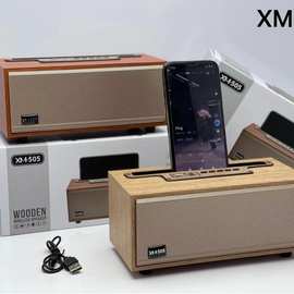跨境XM-505无线蓝牙音箱桌面木质复古收音机迷你便携式小音响插卡