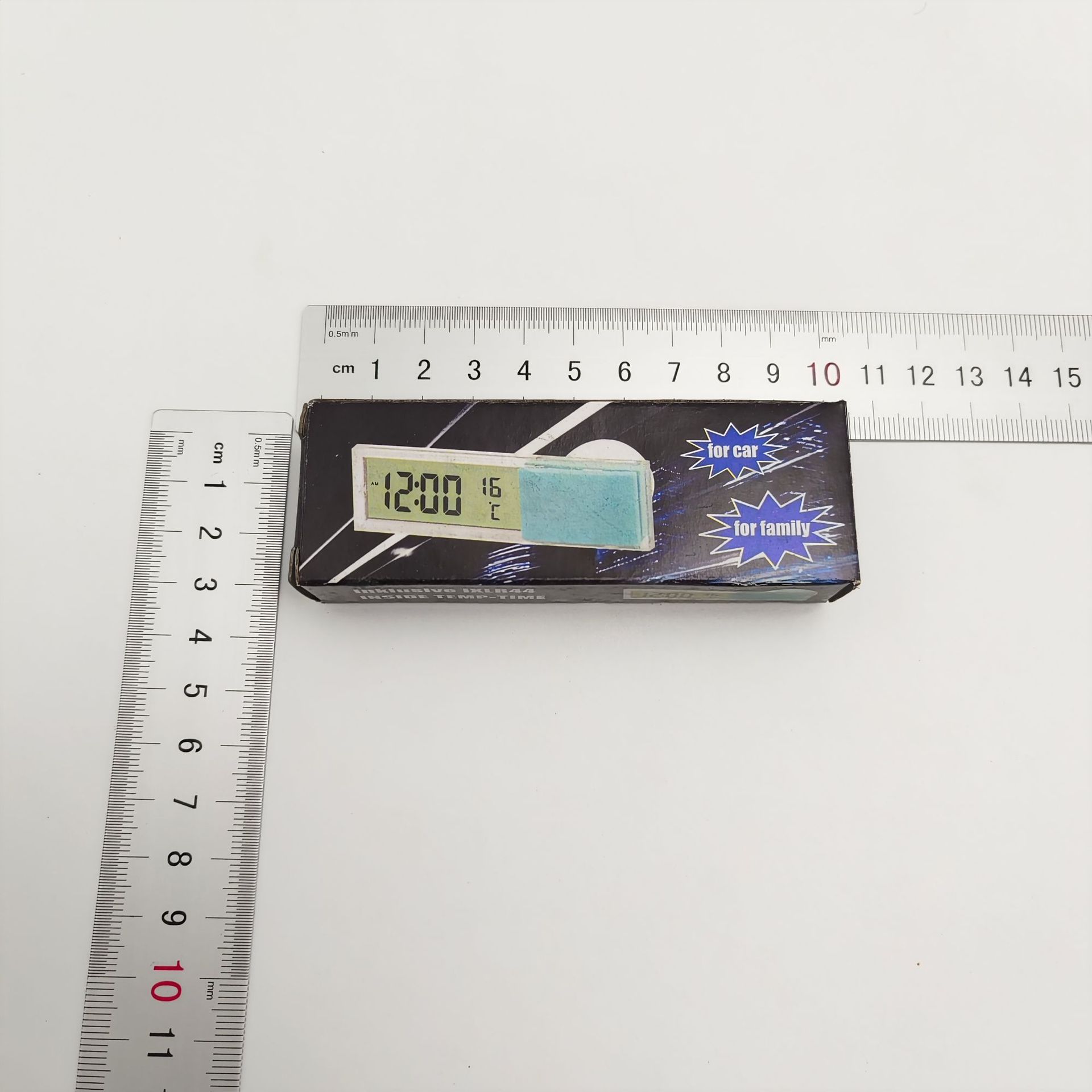 Suction Cup Electronic Clock for Display, Glass Time Display, Car Accessories, LCD Car Electronic Clock, Dual-Use Thermometer