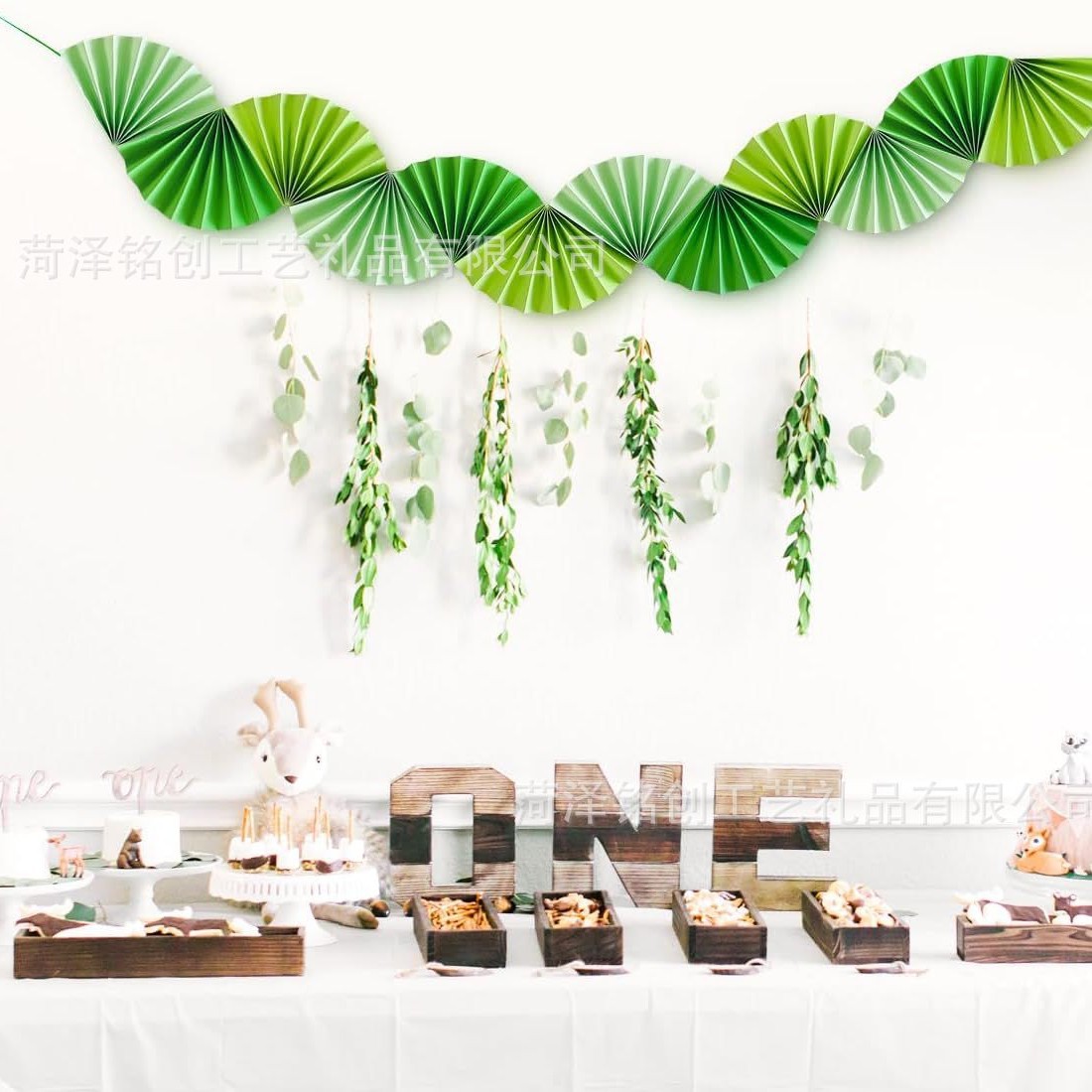 Fan de papel en el lugar decoración de flores de bodas decoración de fondo de fiesta de cumpleaños colgante de flores de ventilador de papel sensación de atmósfera props