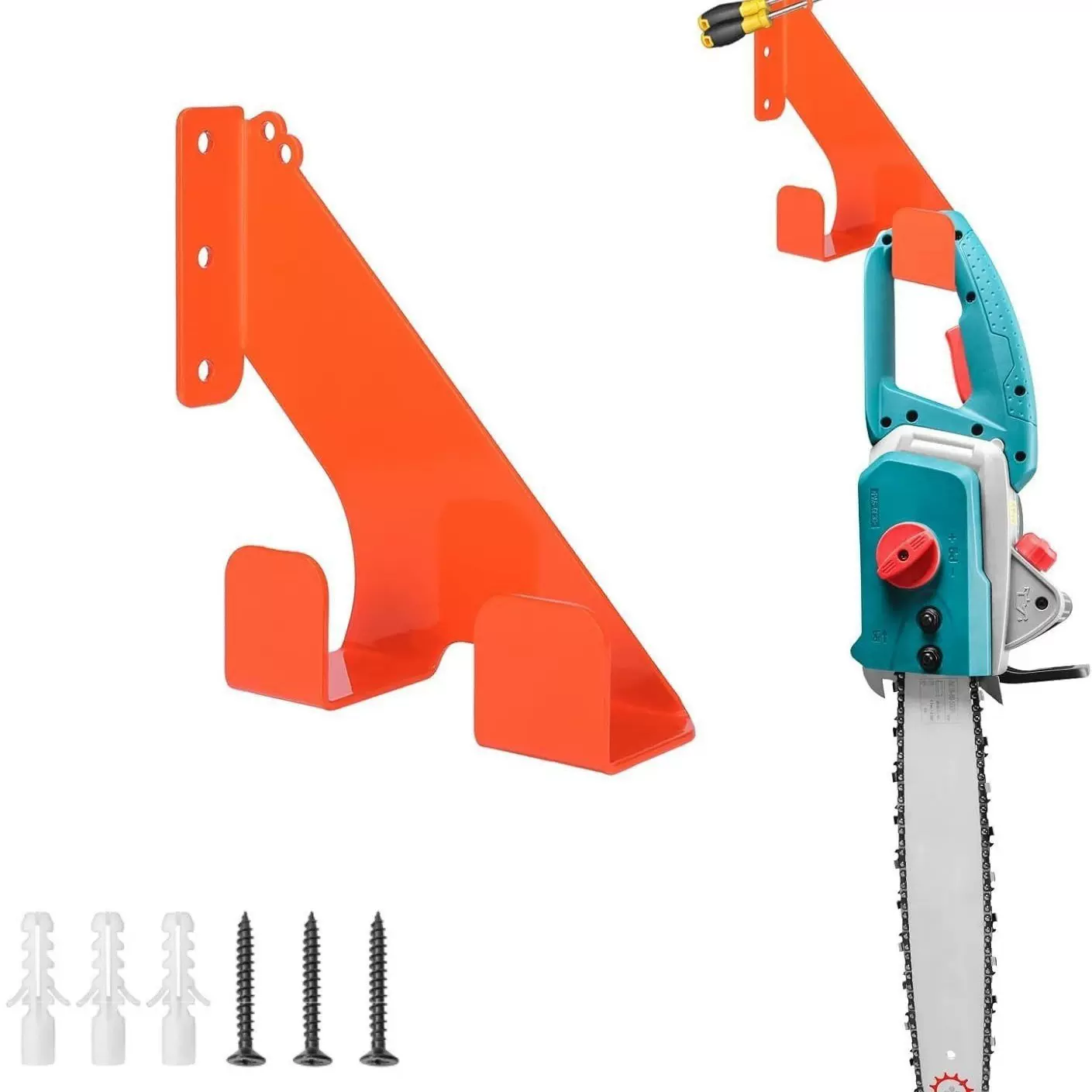 重型链锯挂架壁挂式车库存储架多功能花园电动工具挂钩割草机吊架