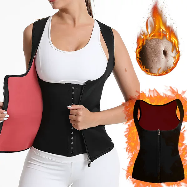 European and American Women's Zip-Up Thinclthes Sports Shapewear, Quick Sweat-Wicking Neoprene Tummy Control Shapewear