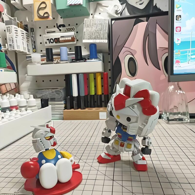 网红潮玩新品元祖凯蒂猫联名款Hello Kitty扎古网红高达模型玩具|undefined
