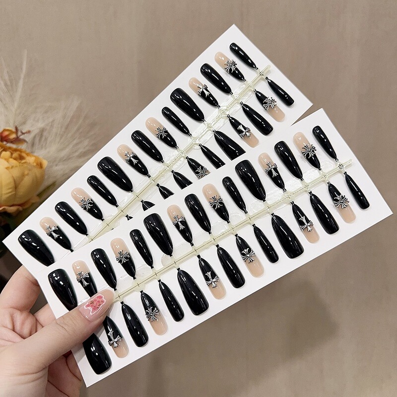 S399-Pre-Made Nails, Finished Products, Sweet and Cool Croxin Wearable Nails, Dark Sweetheart, High-End Sexy Detachable Nails S399-Pre-Made Nails, Finished Products, Sweet and Cool Croxin Wearable Nails, Dark Sweetheart, High-End Sexy Detachable Nails