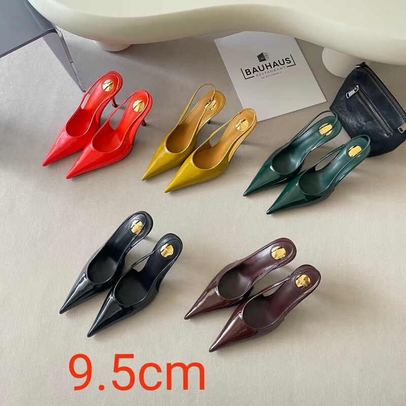 2025 Spring/Summer New Commuting and Dating Pointed-Toe Shoes 9.5cm Mule Stiletto Heels European and American Style Shallow Mouth Simple and Elegant