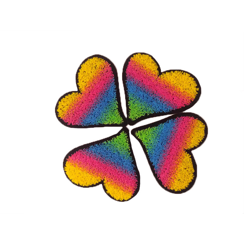 现货批发牙刷秀刺绣布贴爱心草莓热熔胶补丁绣花章服装DIY辅料