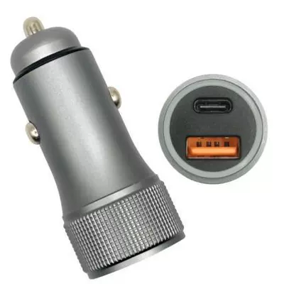 Mobil şarj cihazları — Head Alloy Dual-Port Car Charger - qc30pd20w-alloy-thread