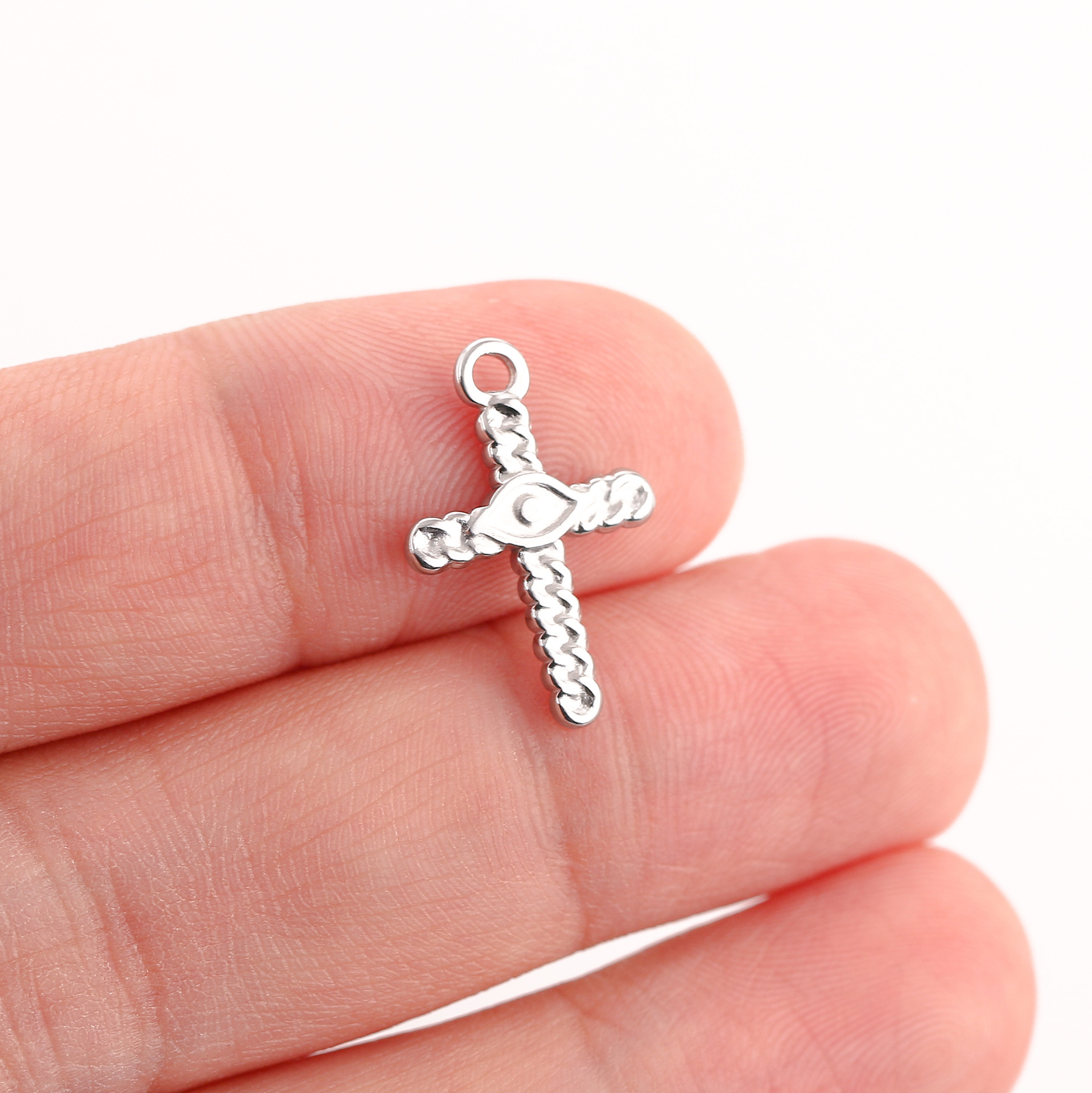 Cross Pattern 1 Piece 12 * 18mm 304 Stainless Steel Cross Pendant