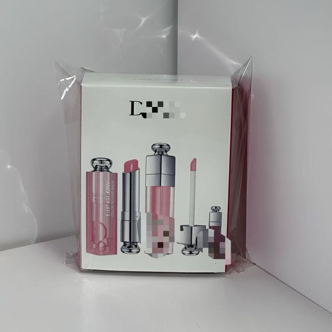 Popular Foreign Trade Makeup Product: Dior Lip Care Three-Piece Set, Full-Size Color-Changing Lipstick, Lip Gloss, Lip Balm Three-Piece Set