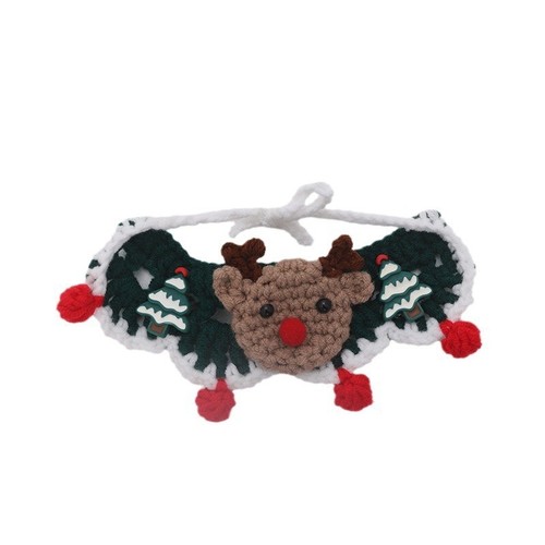 Cat Collar Cat Scarf Dog Neck Accessory Christmas Decoration Cute Knitted Pet Necklace Bow Tie Collar