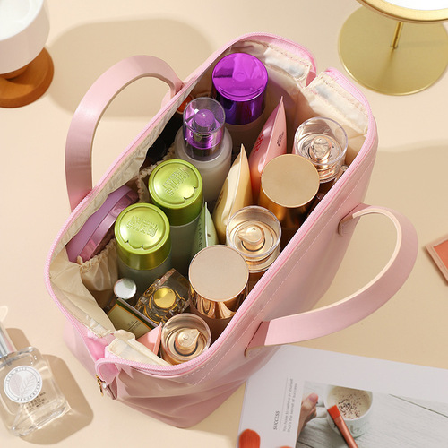 Portable makeup bag travel bag, hand-held shower bag, waterproof, high-quality appearance, large capacity, multi-layer cosmetic storage bag