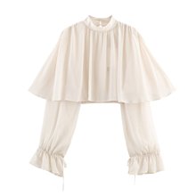 2025跨境速卖通爆款女装外贸批发新款Z乔其纱叠层装饰上衣