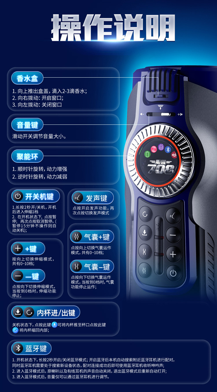 Thunder Aircraft Cup Fully Automatic Male Masturbator with Button Control — detail image 38