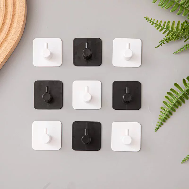 Прямая поставка с фабрики пластиковый неперфорированный акриловый прочный Двусторонний клейкий настенный крючок для ванной комнаты и кухни одинарный крючок