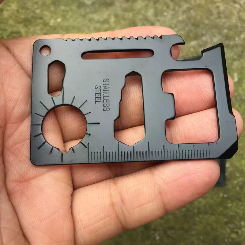 Cross-Border Outdoor Camping Adventure Survival Multi-Functional Military Knife Card Stainless Steel Tool Card 11-in-1 Combination Card Knife