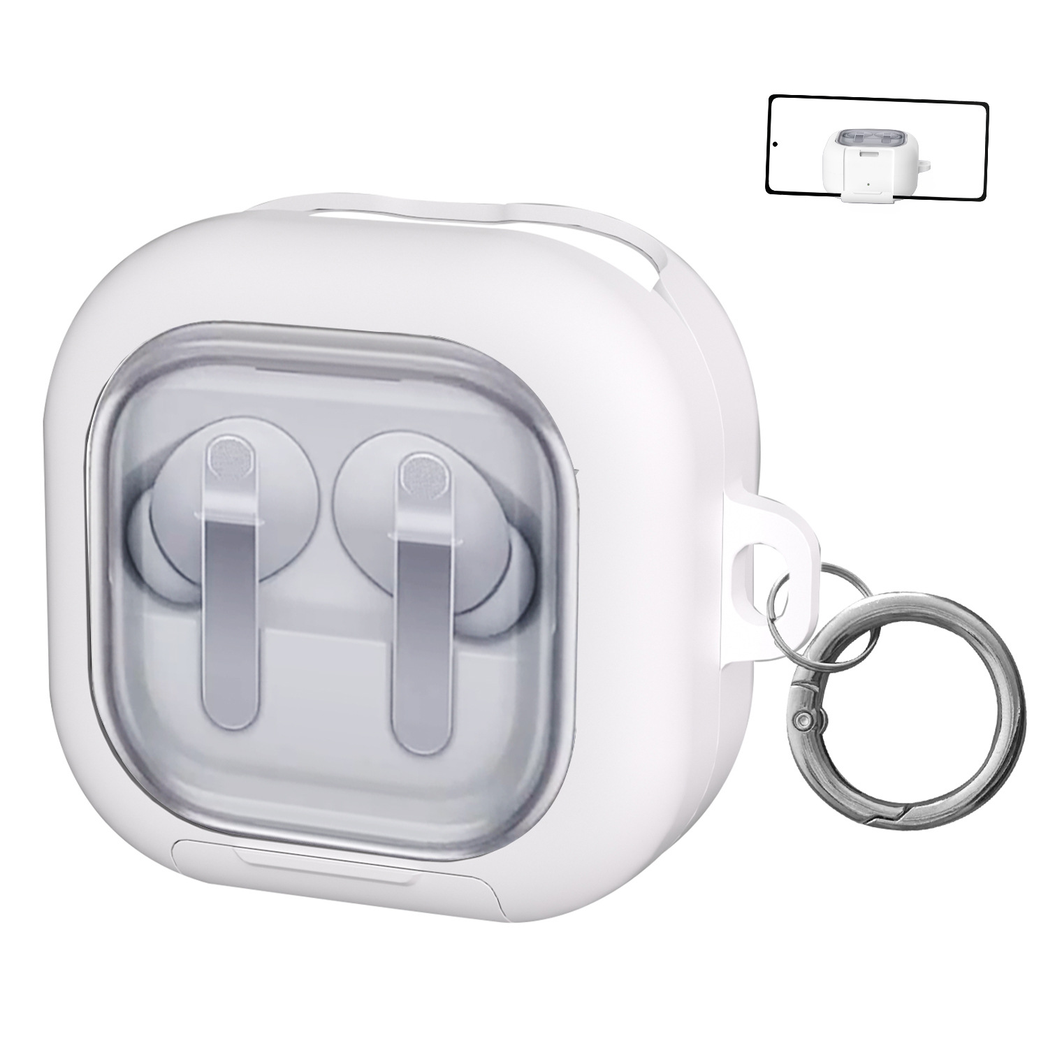 적용 삼성 buds4 보호 커버 투명 브래킷 잠금 단추 제거 덮개 samsungbuds4pro 이어폰 케이스
