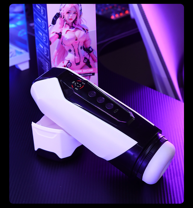Mystery Mecha X Automatic Male Masturbator with Retractable Action, Screen Display and Vibration — detail image 6