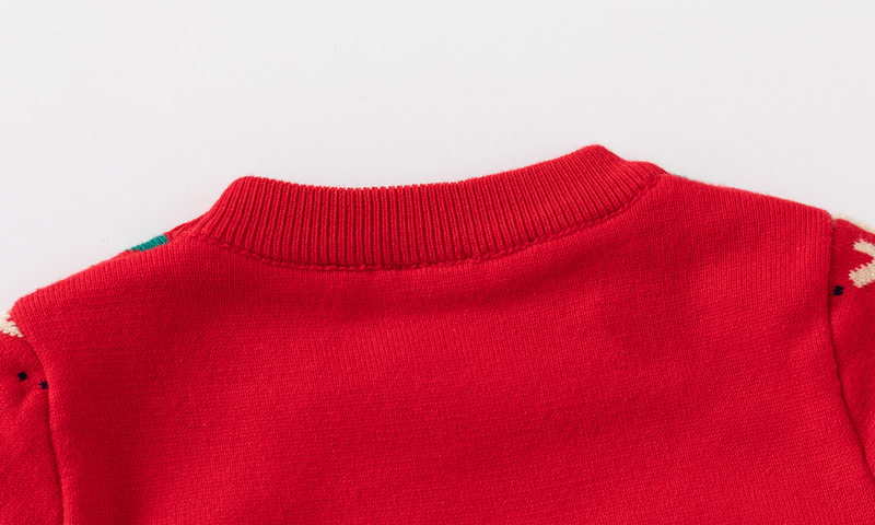 Vêtements pour enfants garçons fil de coton double couche 2024 automne hiver nouveau style pull de Noël pour petits et grands_voghion.com