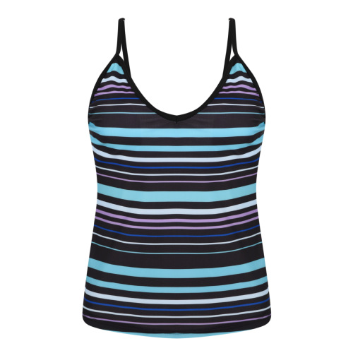 Women's Black and White Striped One-Piece Swimsuit, Solid Color Fashion Sexy Bikini Swimsuit