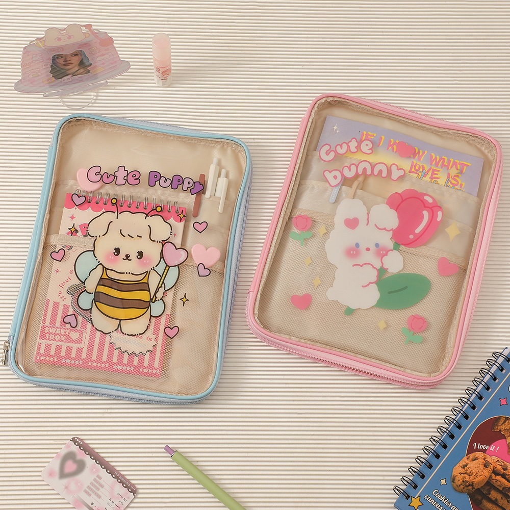 Korean-Style Cartoon Pvc Transparent Tablet Case Cute Bee iPad Inner Case Student 11inch 10.5inch Storage Bag