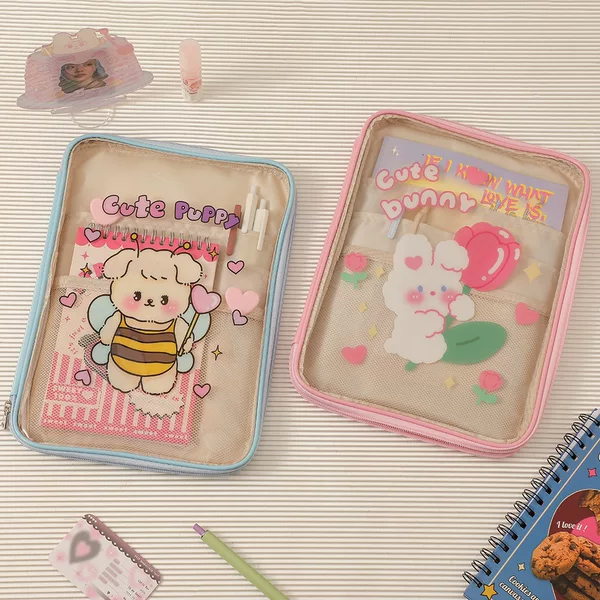 Korean-Style Cartoon Pvc Transparent Tablet Case Cute Bee iPad Inner Case Student 11inch 10.5inch Storage Bag