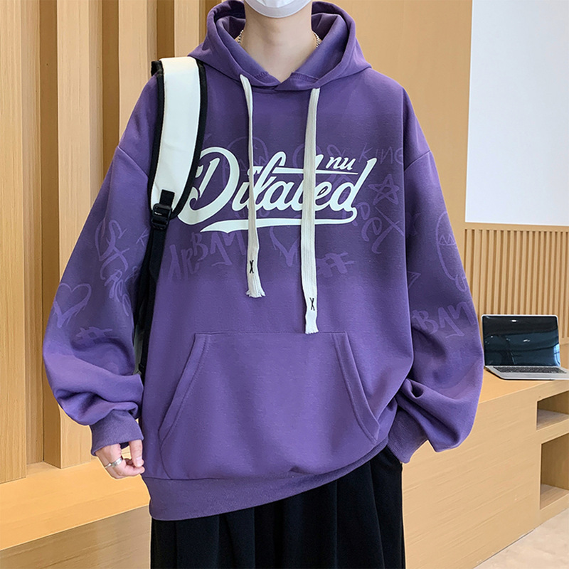春秋季长袖卫衣男孩初高中学生连帽外套青少年大童男装套头衫上衣|undefined