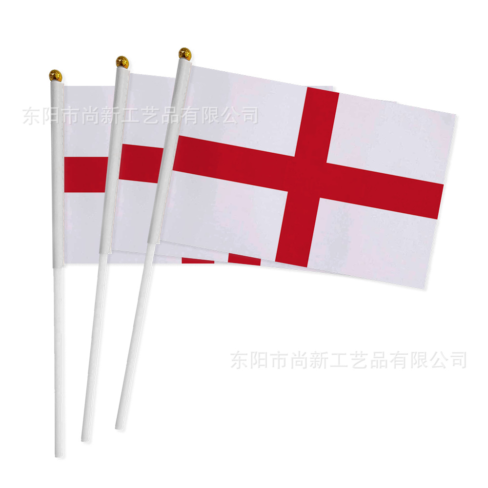 20 × 28cm Bandera del mundo con bandera de mano con barra de bandera de poliéster impresa en pantalla