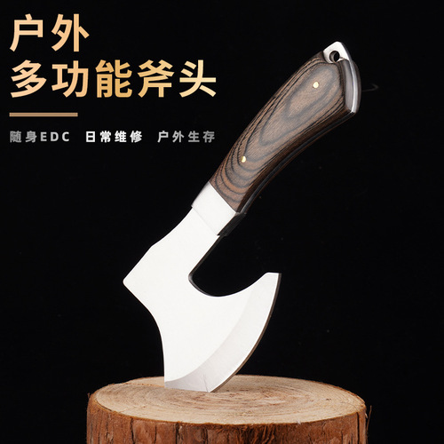 Manufacturer supplies multifunctional wooden handle ax fire demolition tools high carbon steel ax outdoor self-defense logging ax