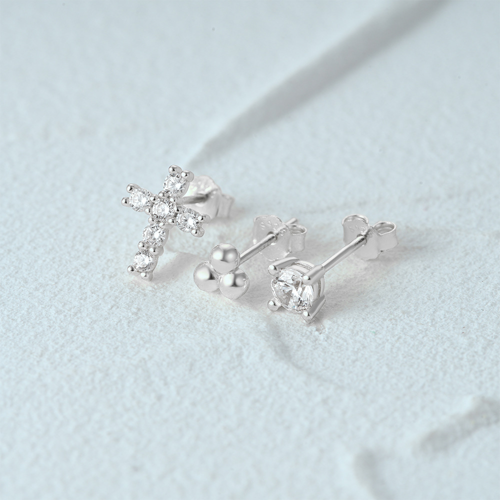 1 Set Simple Style Star Butterfly Plating Sterling Silver Ear Studs display picture 36