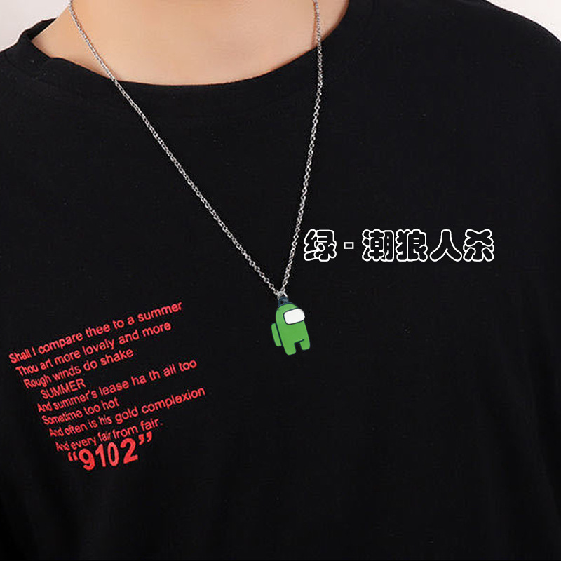 Corea del Sur INS en línea juego de celebridades espacio periférico Hombre Lobo matando collar de dibujos animados joyería estudiante regalo accesorios hombres y mujeres moda