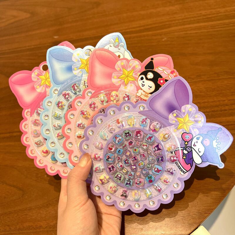 Kuromi Nails Cute Girls Sanrio Kuromi Baby Nail Art Stickers Girls Odorless Self-Adhesive