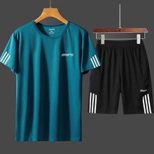 男士透气运动速干衣套装夏季新款短袖男式跑步情侣运动服五分短裤