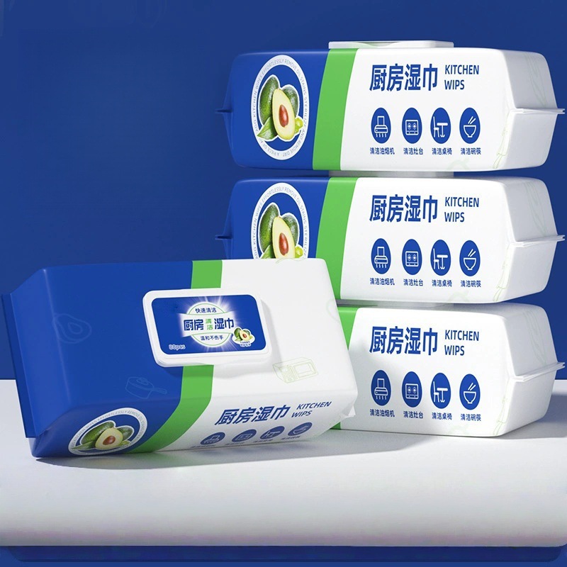 Kitchen Wipes Powerful Range Hood Large Bag Thickeneded Cleaning and Degreasing Wet Wipes Household Disposable