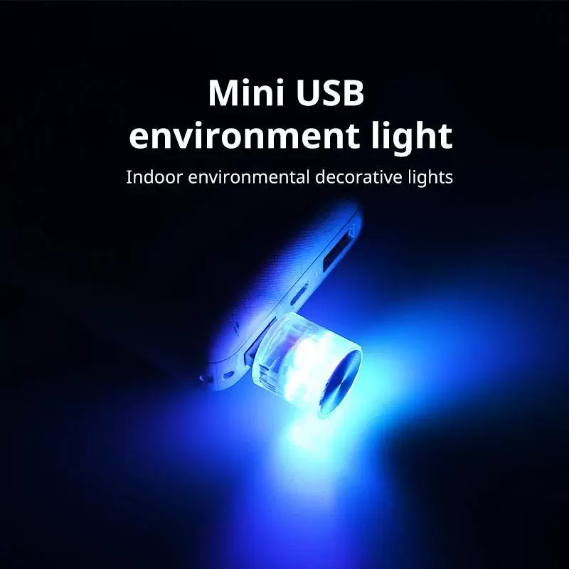 Кросс-бордер автомобильная LED Ambient свет мини USB маленькая круглая головка инфракрасный светильник интерьерная подсветка декоративная портативная подсветка автомобиля разноцветный