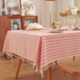 乐轩秀跨境热销桌布北欧简约条纹长方形餐桌布夜市地摊布厂家直供