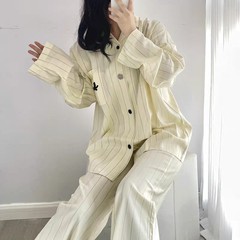 春秋家居天丝棉龚俊同款家居服男女款秋季套装四季可外穿情侣睡衣