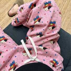 少女卡通小狗印花长裤睡裤女2026秋季宽松百搭家居裤子可外穿大码