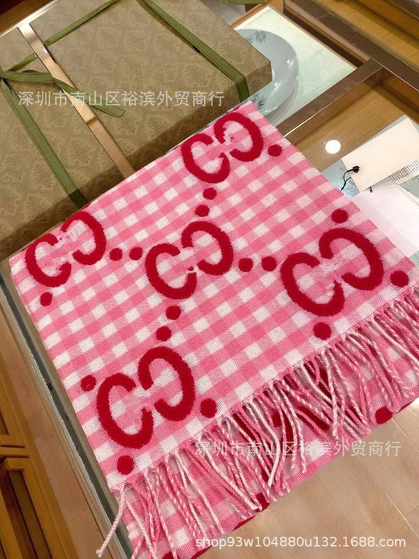 双G大牌围巾家高品质经典双面羊绒围脖秋冬网红专柜同款羊毛披肩|undefined