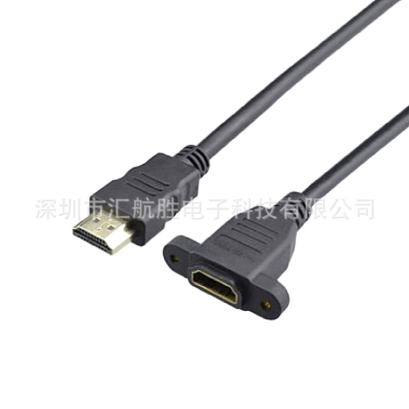 HDMI кабель-удлинитель male to female с ушками и встроенными фиксирующими гайками для компьютера, ТВ, проектора и монитора 4K
