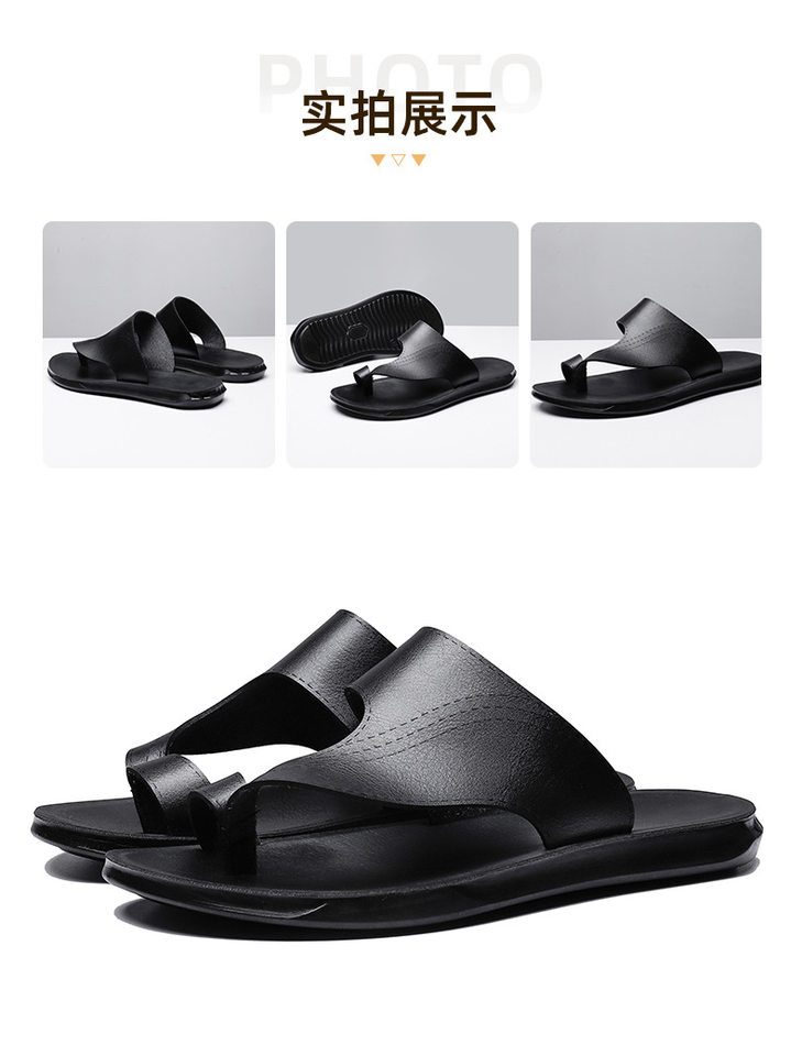 Dép sandal nam quai ngang xỏ ngón cỡ lớn, đế PU chống trượt, thoáng khí, phong cách casual — Vàng nâu, màu đen, Đỏ nâu chi tiết 14