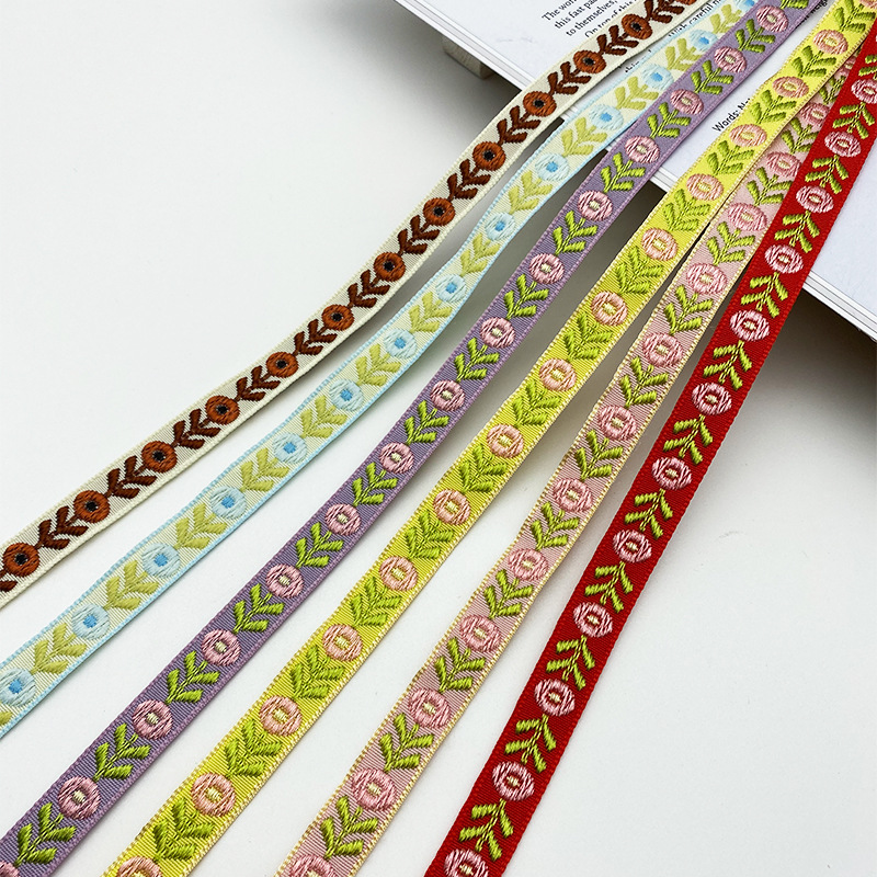 Estilo étnico Equipo Jacquard cinta de poliéster ropa de Ropa Accesorios de encaje bordado accesorios de equipaje tira