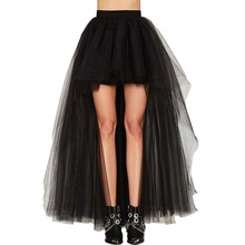 Women INS Tuvetail Skirt Gauze Skirt Sexy Black Front Short