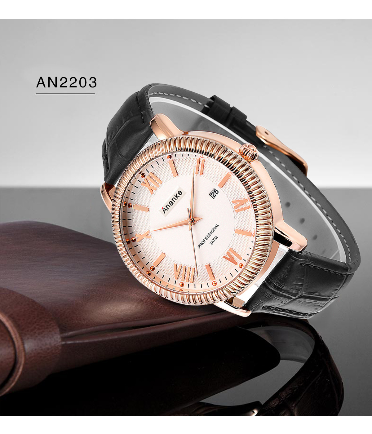 Men's Quartz Watch With Japanese Movement And Leather Strap_voghion.com